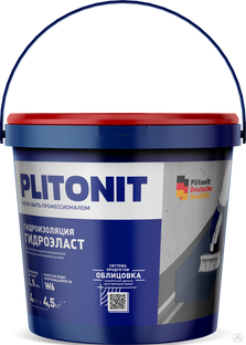 PLITONIT ГидроЭласт Эластичная гидроизоляционная мастика на полимерной основе 4 кг 