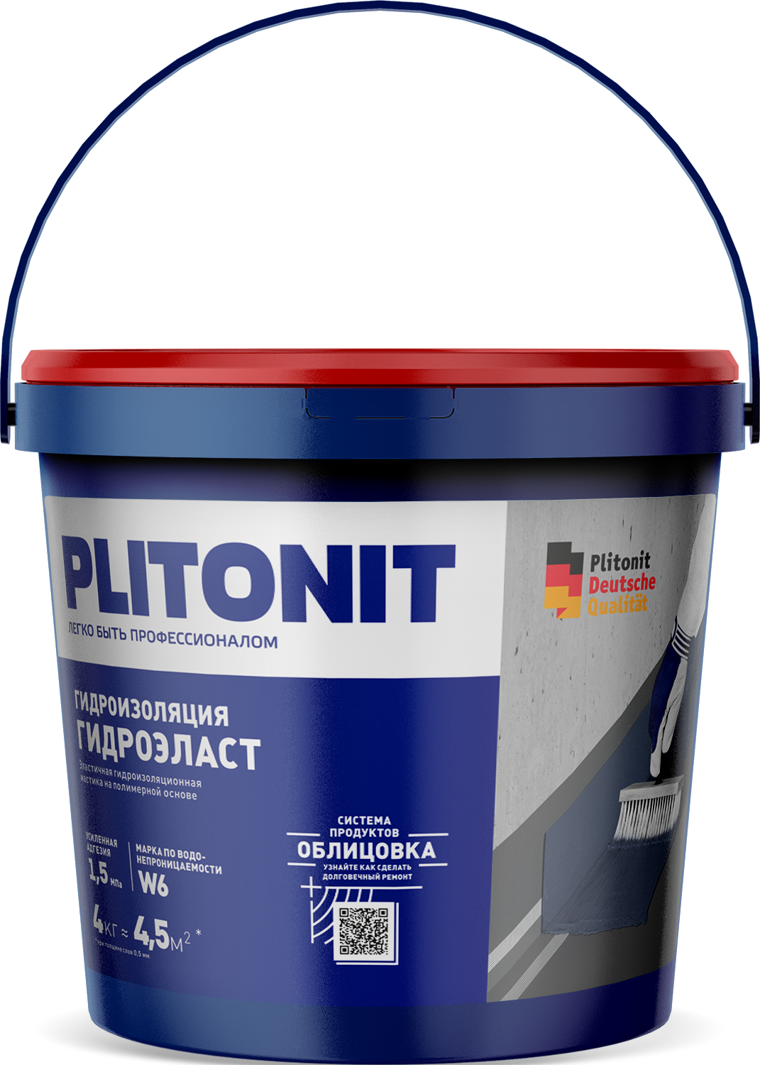 PLITONIT ГидроЭласт Эластичная гидроизоляционная мастика на полимерной основе 4 кг