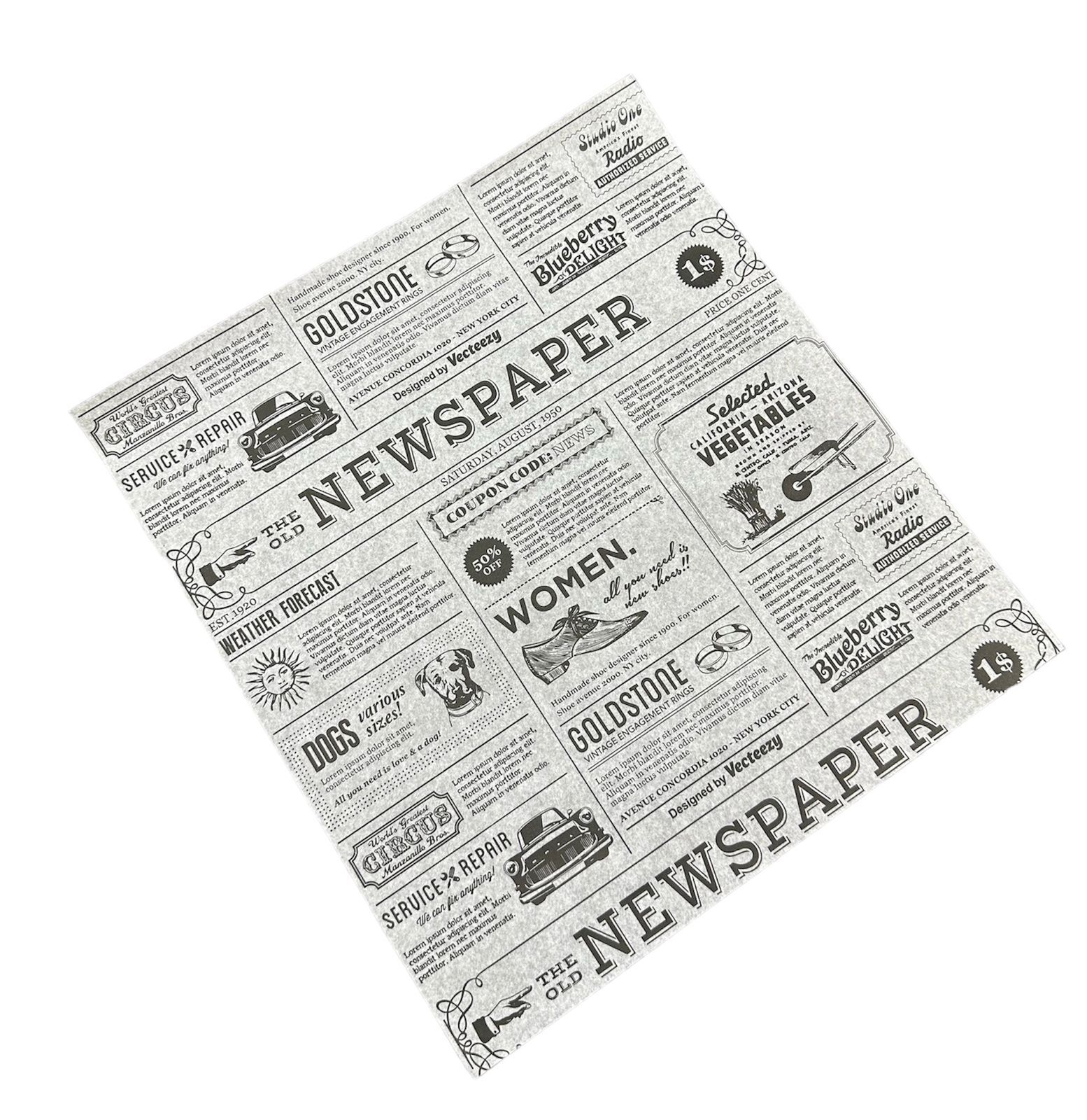 Оберточная бумага в листах 30.5х30.5 см, ВПМ + парафин, «Новости»