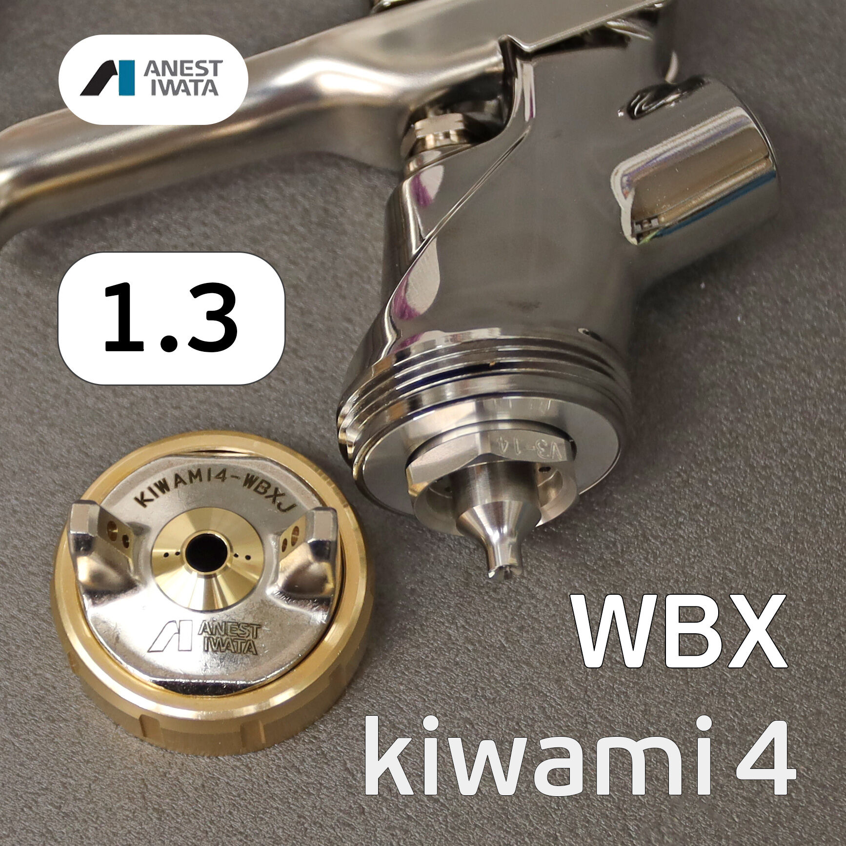 Краскопульт Anest Iwata Kiwami WBX (1.3мм) без бачка (разрезное сопло) NEW W-400 WBX 3