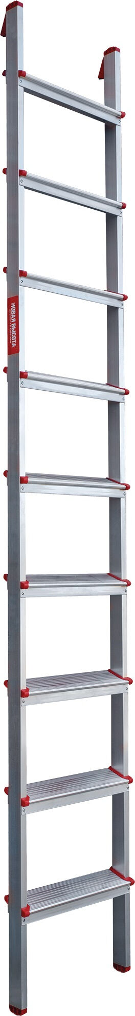 Профессиональная алюминиевая приставная лестница со ступенями 80 мм NV3170.6