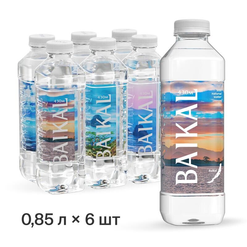 Вода питьевая Baikal 430 негазированная 0.85 л (6 штук в упаковке) Baikal430