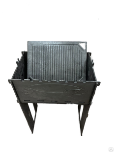 Мангал чугунный сборный 400х300х700 с решеткой в комплекте #1