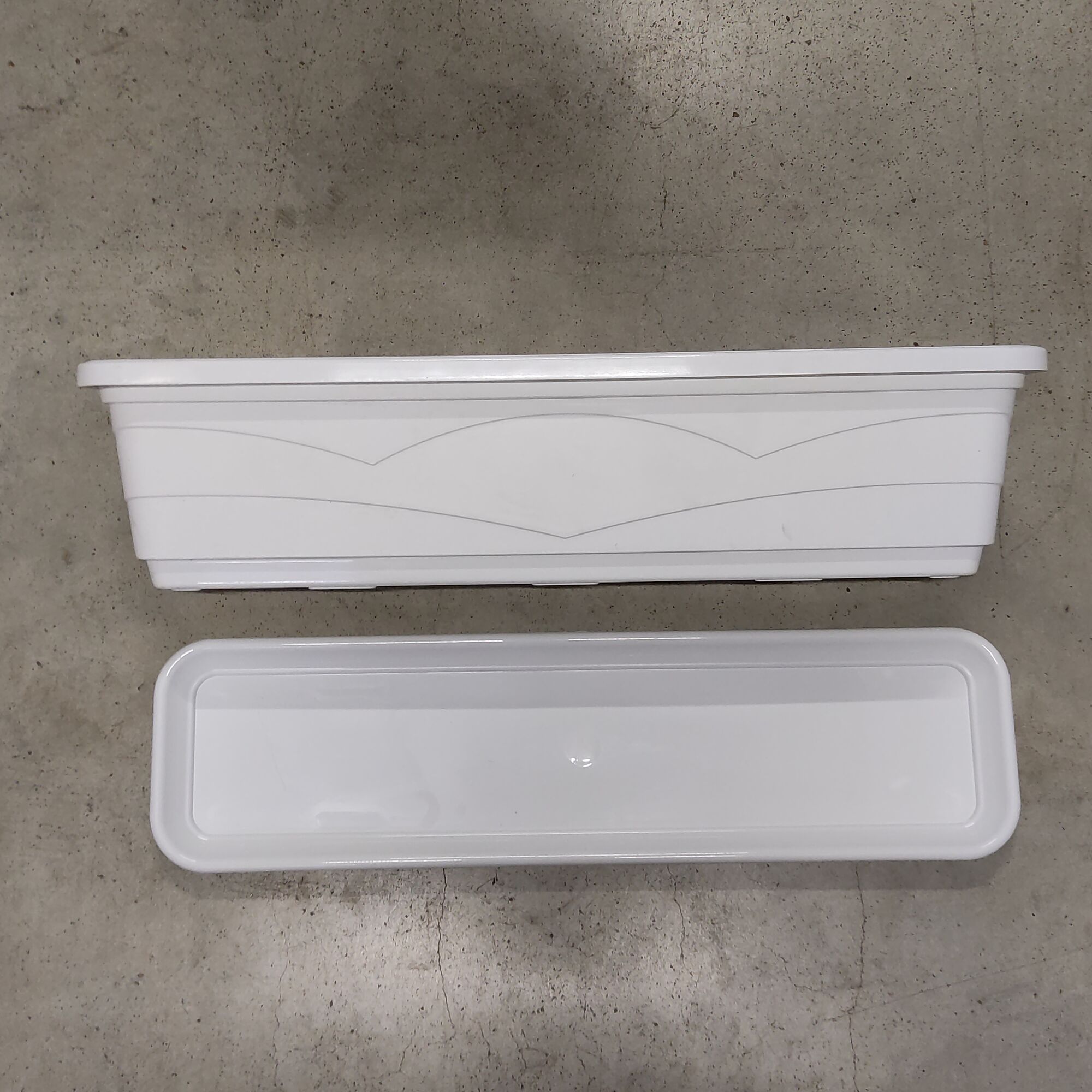 Ящик балконный с поддоном, цвет белый, 600*150мм, 9л (Джетпласт)