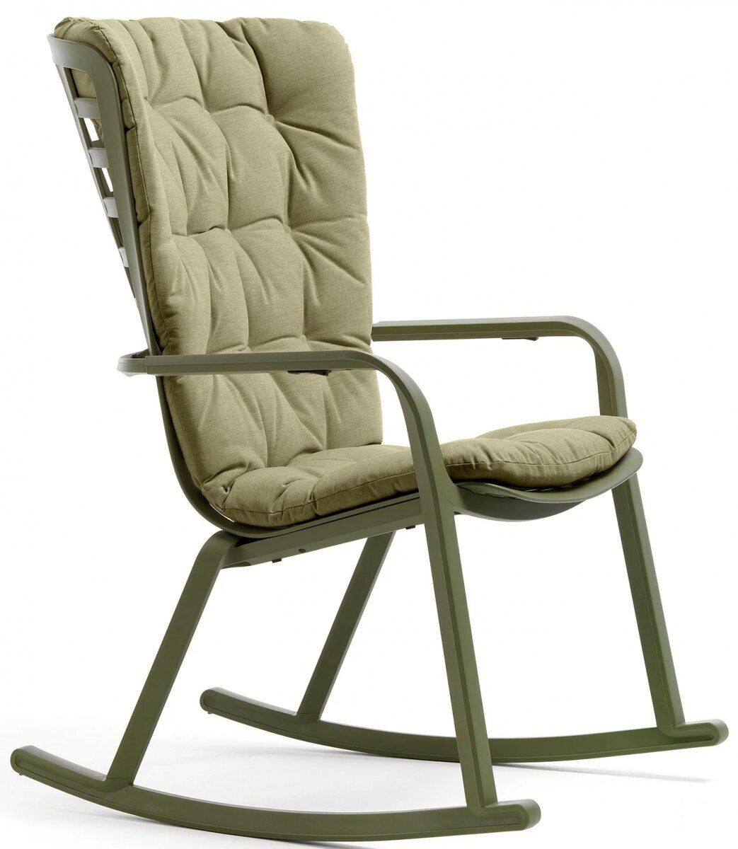 Кресло-качалка пластиковое с подушкой Folio, агава, зеленый Nardi