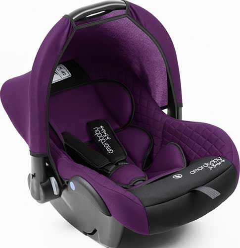 Автокресло Amarobaby Baby comfort, группа 0+, фиолетовый/черный (AB222008BC/2209) Baby comfort группа 0+ фиолетовый/черн