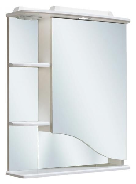 Runo Шкаф зеркальный с подсветкой Runo Римма 60см белый