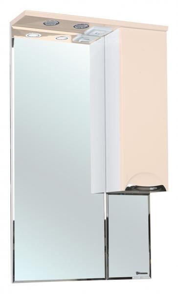Bellezza Зеркало-шкаф с подсветкой Bellezza Альфа 55см праый бежевый 00000005253