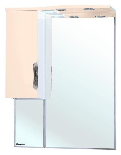 Bellezza Зеркало-шкаф с подсветкой Bellezza Лагуна 65см левый бежевый 00000001090