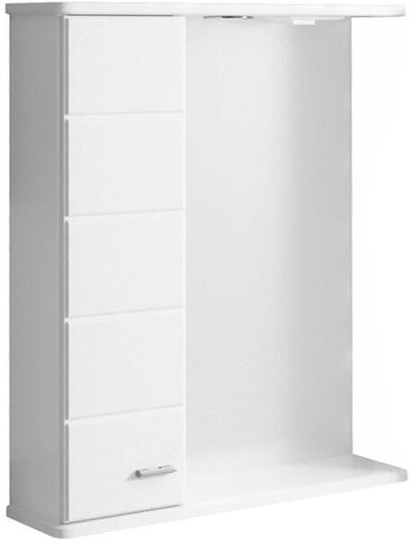 СанТа Зеркальный шкаф с подсветкой СанТа Омега 107001 50см левый белый