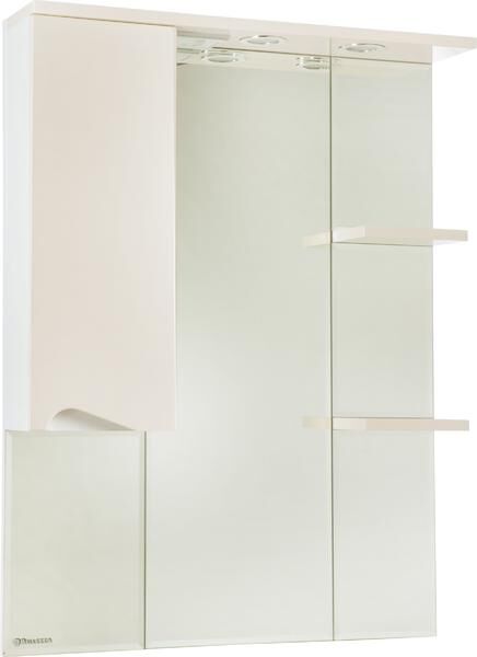 Bellezza Зеркало-шкаф с подсветкой Bellezza Эйфория 80см левый бежевый 00000005411