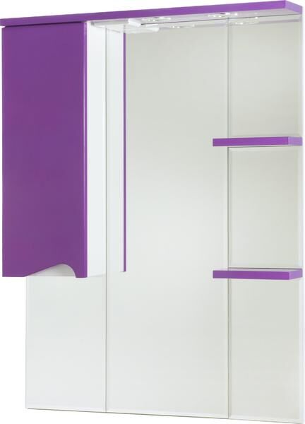 Bellezza Зеркало-шкаф с подсветкой Bellezza Эйфория 80см левый фиолетовый 00000005417