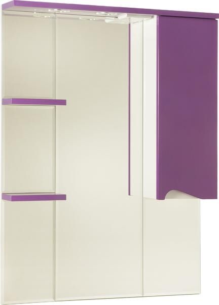 Bellezza Зеркало-шкаф с подсветкой Bellezza Эйфория 80см правый фиолетовый 00000005418
