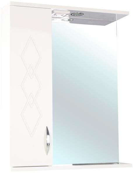 Bellezza Зеркало-шкаф с подсветкой Bellezza Элеганс 55см левый бежевый 00000005195