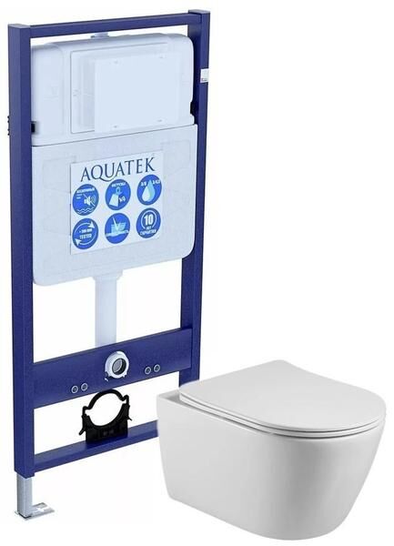 AQUATEK Комплект SET AQUATEK БЕТТА: рама Aquatek Standard INS-0000012 унитаз Бетта AQ1253W-00 с тонким сиденьем soft-clo