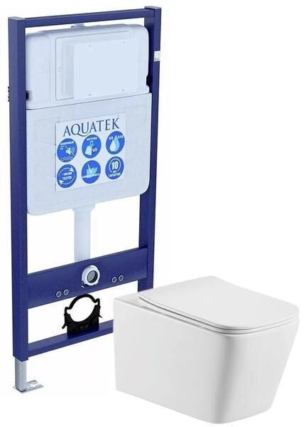 AQUATEK Комплект SET AQUATEK ЛИБРА: рама Aquatek Standard INS-0000012 унитаз Либра AQ0530-00 с тонким сиденьем soft-clos