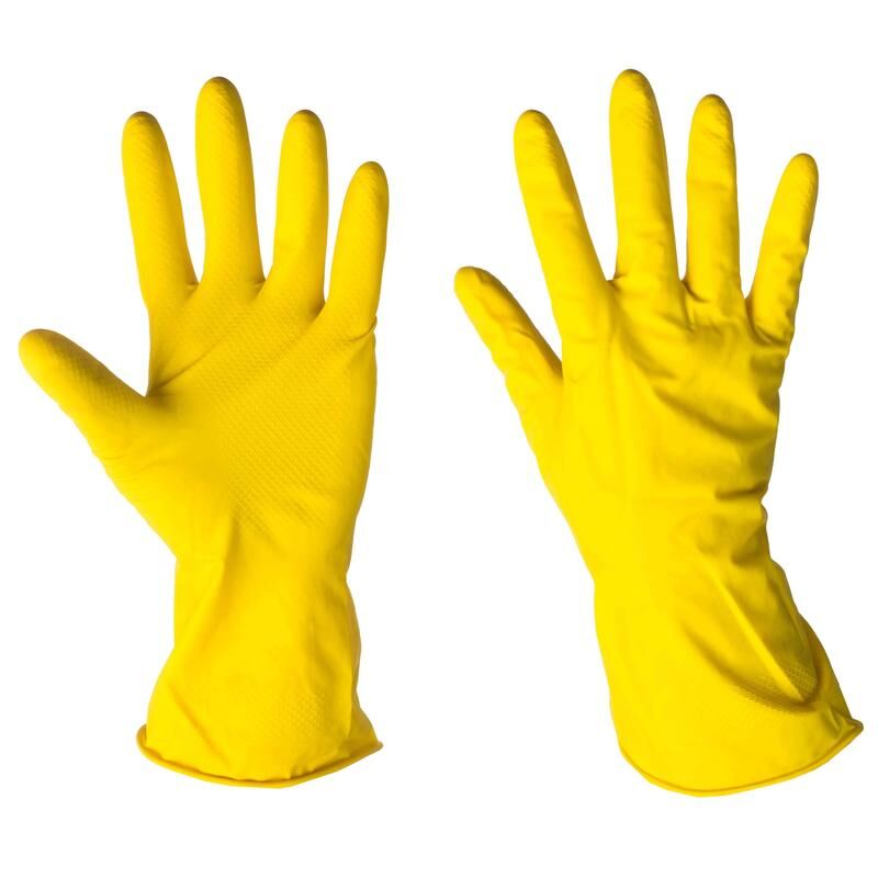 Перчатки латексные бюджет желтые (размер 8, М) NoName
