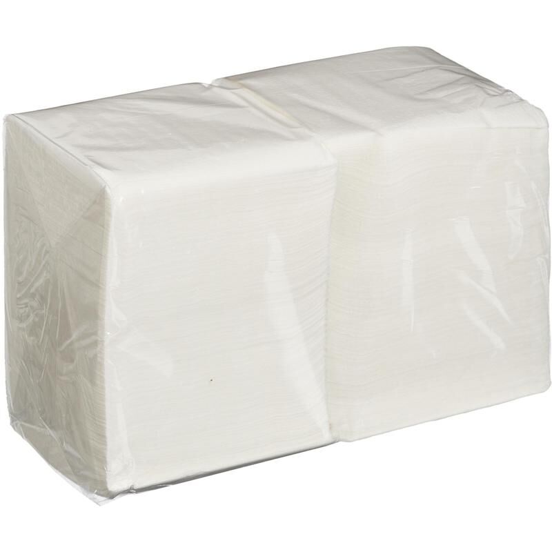 Салфетки бумажные 24x24 см белые 1-слойные 600 штук в упаковке NoName