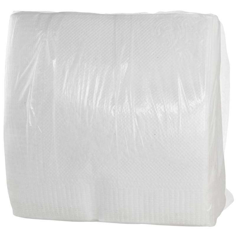 Салфетки бумажные 24x24 см белые 1-слойные 100 штук в упаковке NoName