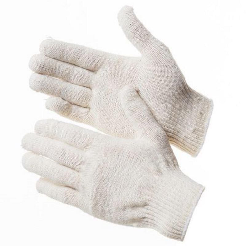 Перчатки рабочие защитные трикотажные белые (4 нити, 10 класс, универсальный размер, 10 пар в упаковке) NoName