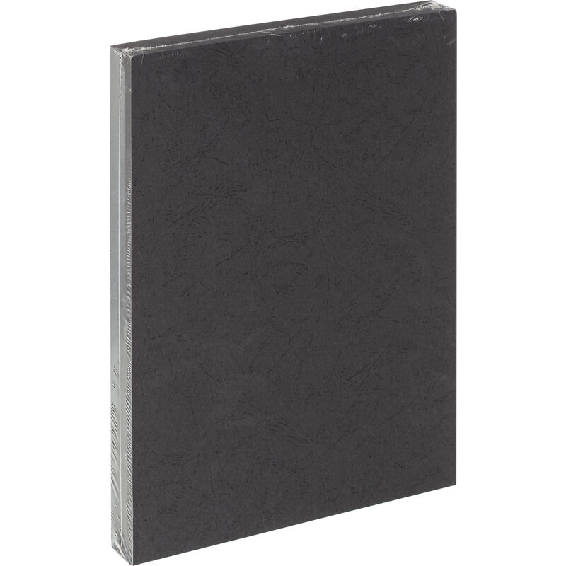 Обложки для переплета картонные А4 230 г/кв.м черные зернистая кожа (100 штук в упаковке) NoName
