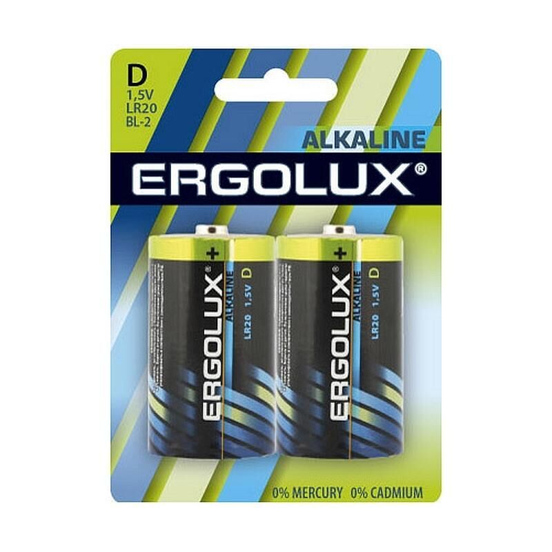 Батарейка Ergolux LR20 BL-2