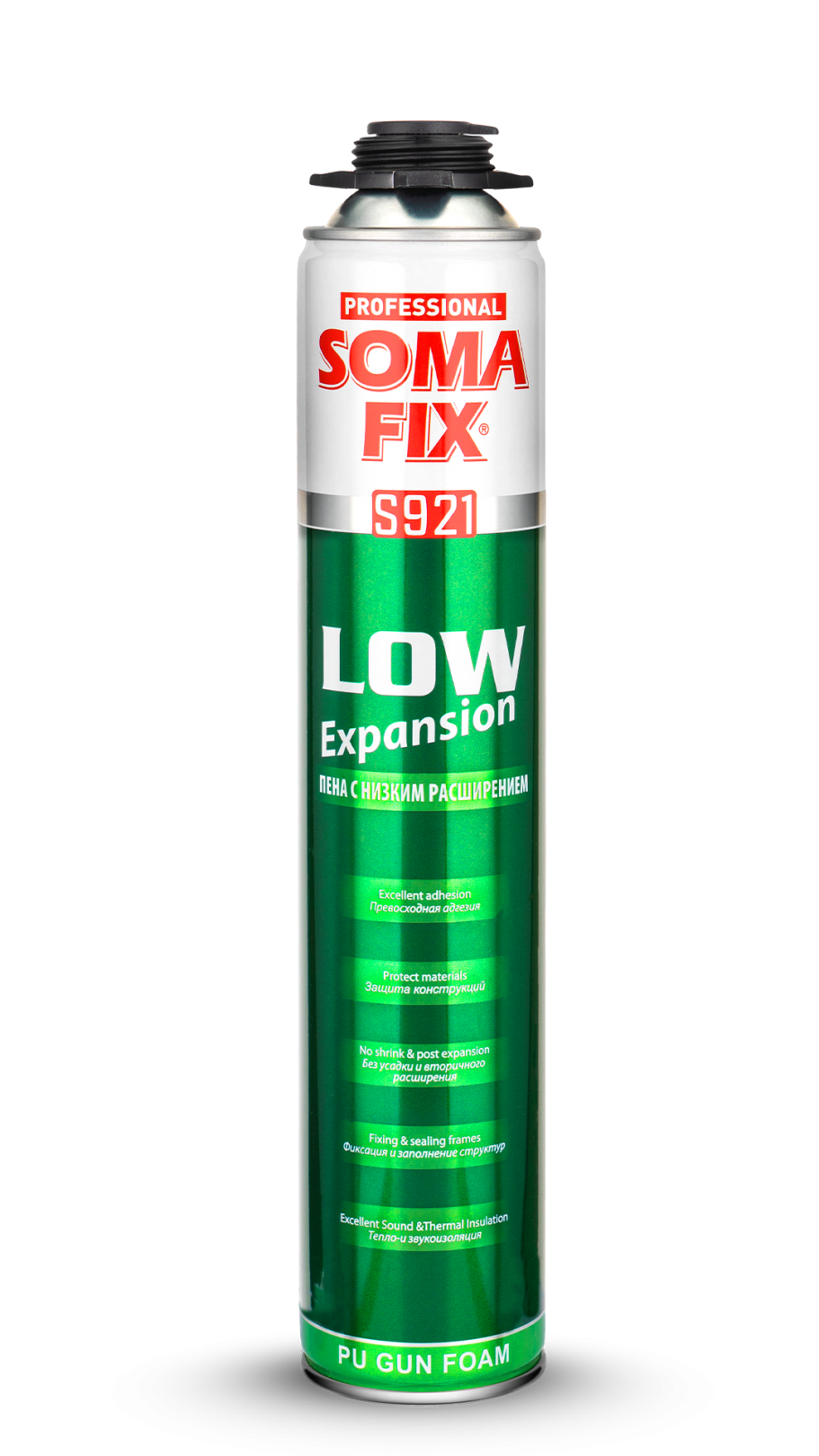 Пена монтажная профессиональная SOMA FIX 750 мл. с низким расширением (45-55 л. выход), всесезонная