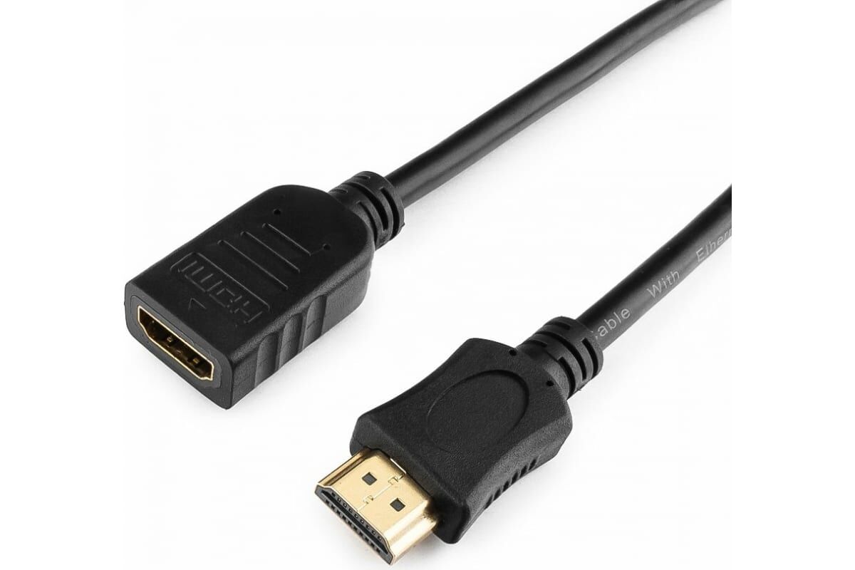 Шнур гн.HDMI - шт.HDMI v2.0 1,8м удлинитель кабеля HDMI, чёрный "Cablexpert" 1
