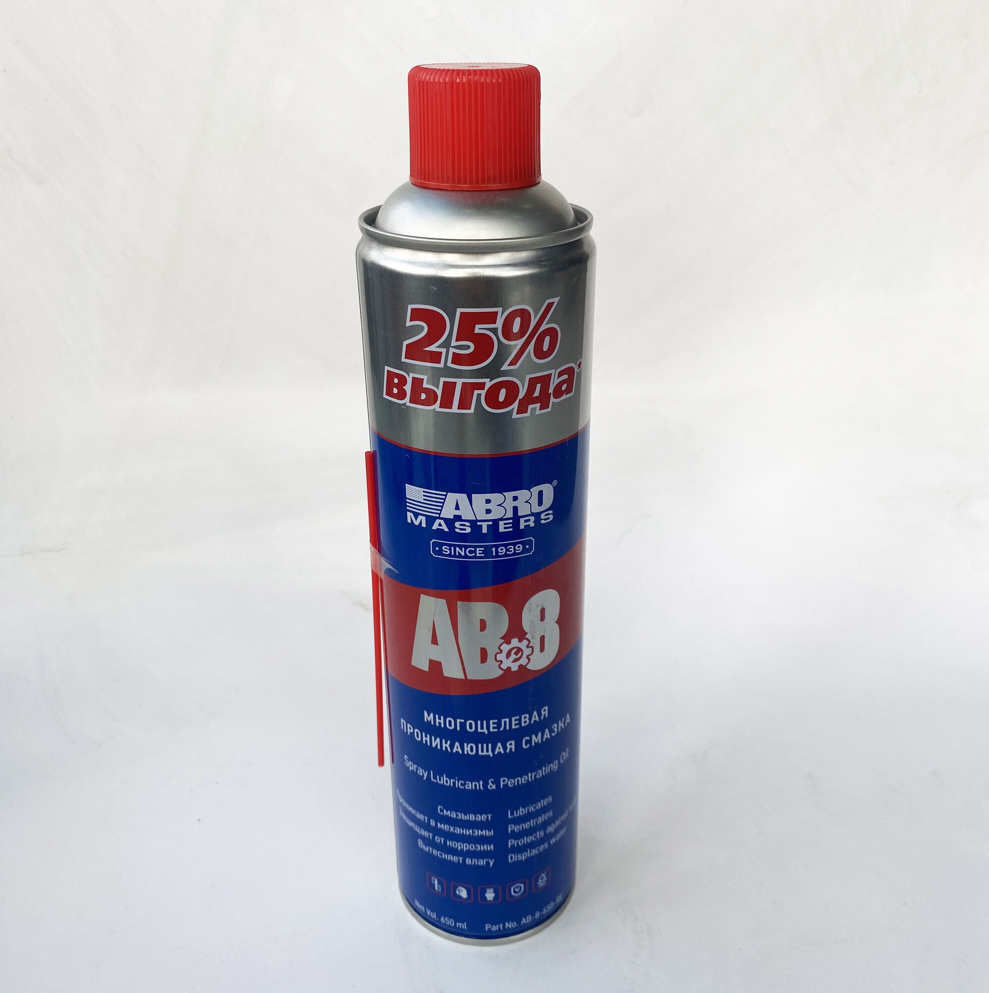 Смазка аэрозольная ABRO AB-8-650-RE универсальная 0.65 л