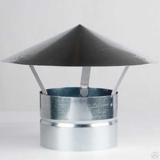 Зонт круглый D= 50-1600 мм, s= 0,5-0,9 мм, H= 150 мм, Материал: полипропилен; оцинкованная сталь... 