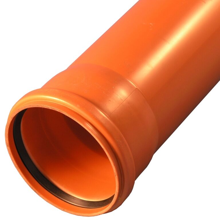 Труба НПВХ коричневая с раструбом Дн 160х4 L=1,0м (SN4) для наружной канализации