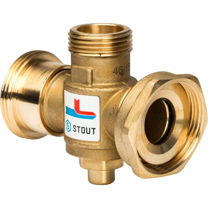 Термостатический смесительный клапан Stout G 1"1/2M-G 1"1/2F-G 1"M 70°С