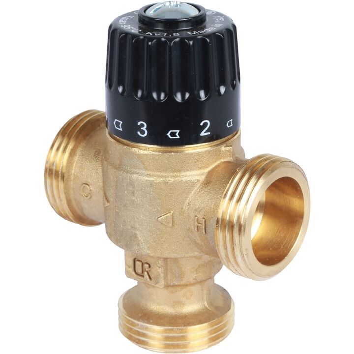 Термостатический смесительный клапан Stout для систем отопления и ГВС Ду 25 Нр 30-65°С KV 1,8