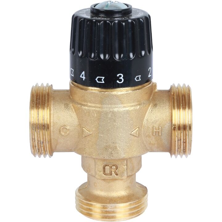 Термостатический смесительный клапан Stout для систем отопления и ГВС Ду 25 Нр 30-65°С KV 2,3