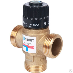 Термостатический смесительный клапан Stout для систем отопления и ГВС Ду 25 Нр 35-60°C Kvs 2,5 #1