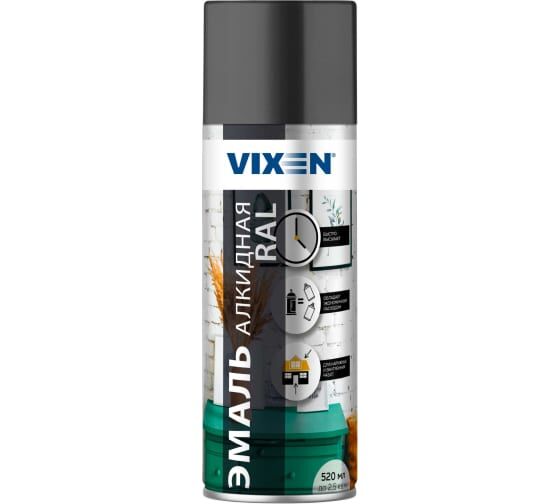 Эмаль универсальная "VIXEN" RAL 7024 графитовый серый, аэрозоль