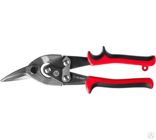 Ножницы по металлу ЗУБР, 250мм, правые, двухрычажные, 0,4-0,8мм 