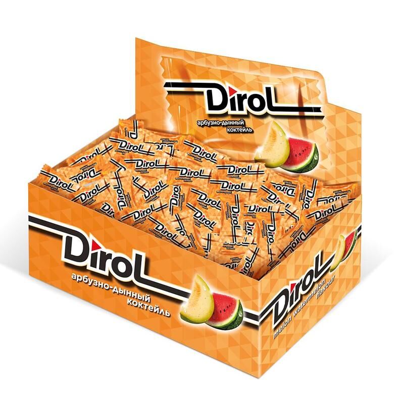 Жевательная резинка Dirol Арбузно-дынный коктейль 272 г (100 штук в упаковке)