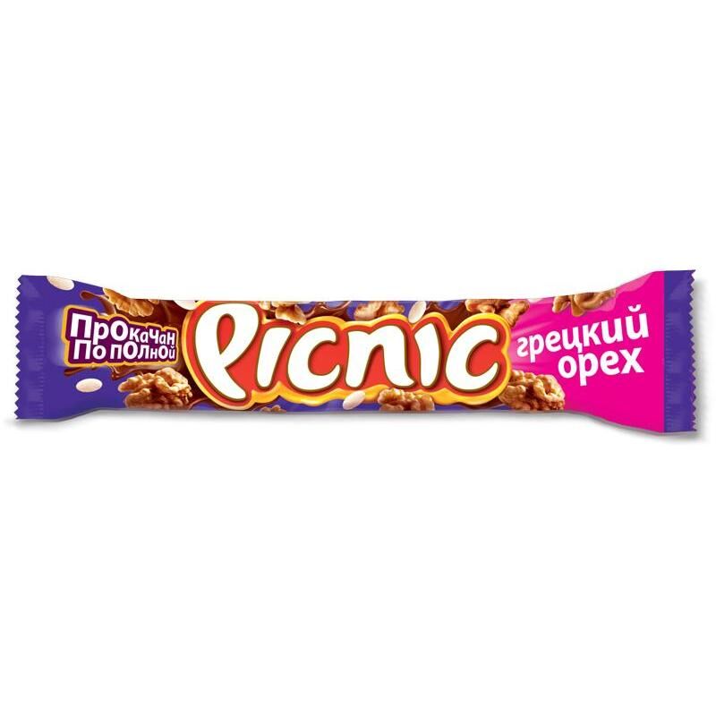 Шоколадный батончик Picnic с грецким орехом 52 г NoName