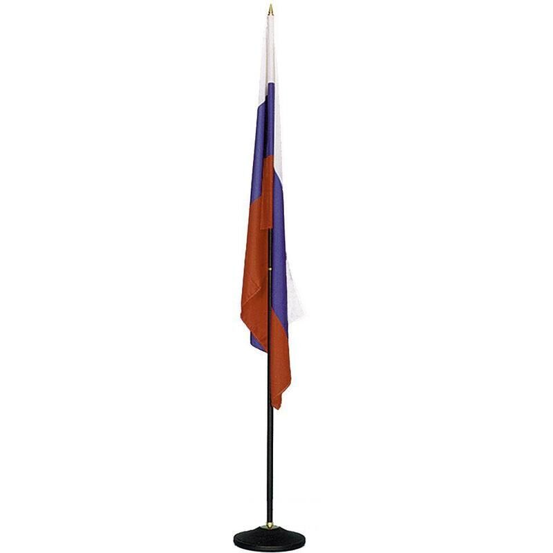 Флаг России напольный с черным флагштоком (390х390х2300 мм) NoName