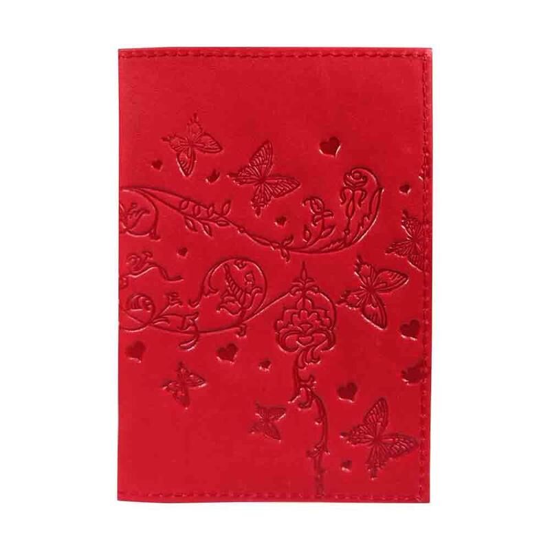 Обложка для паспорта из натуральной кожи красного цвета (1,2-040-201-0) NoName