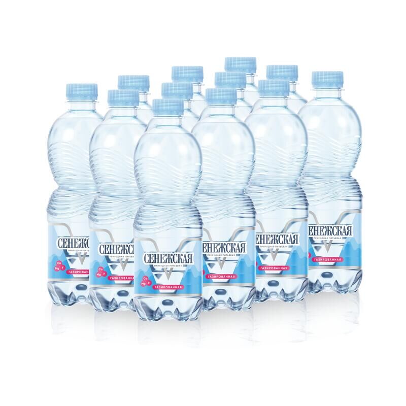 Вода питьевая Сенежская газированная 0.5 л (12 штук в упаковке)