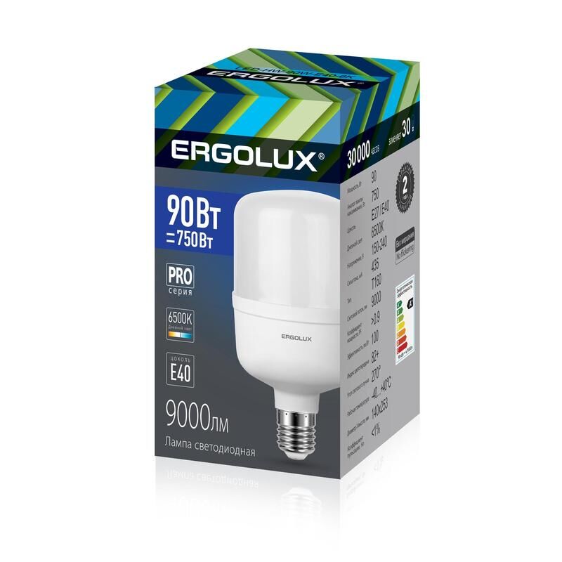 Лампа светодиодная Ergolux 90 Вт E40 цилиндрическая 6500 K холодный белый свет