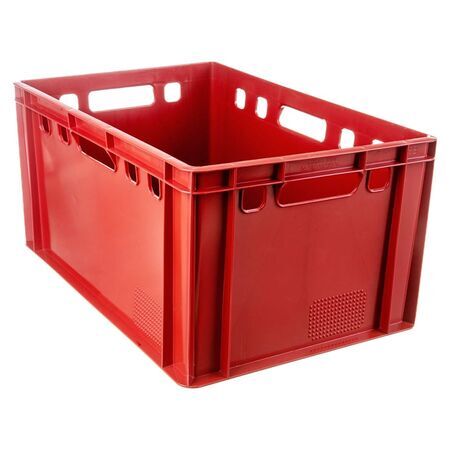 Ящик полиэтиленовый 600х400х300 мм сплошной Е3 красный 1200х700х850 мм