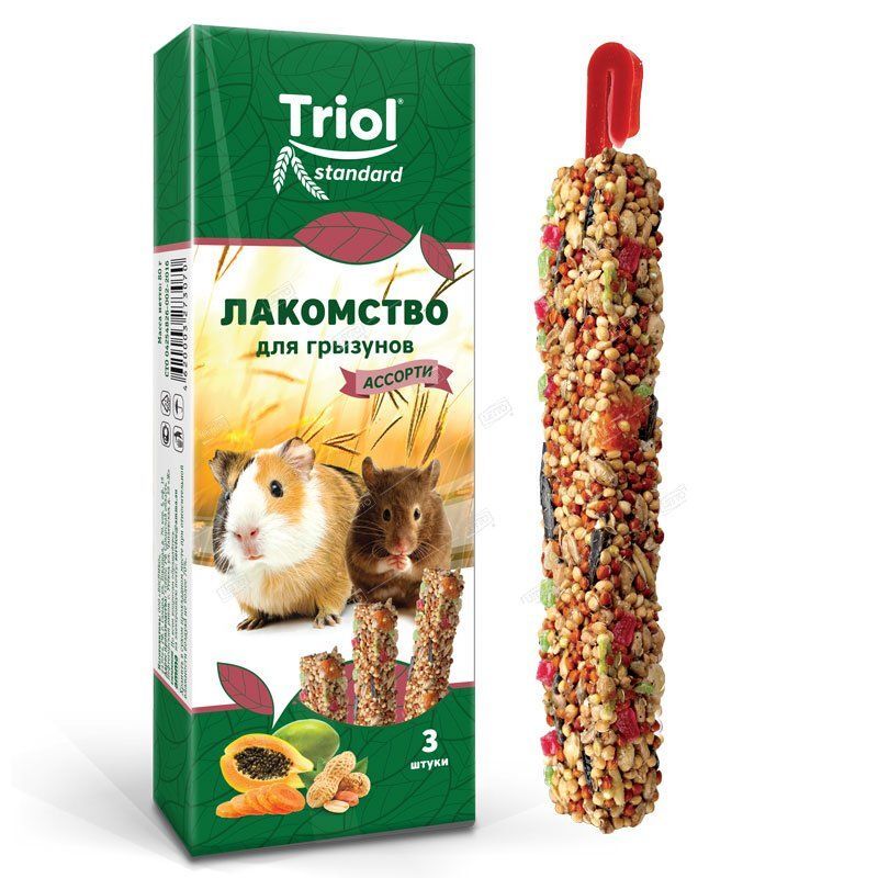 Лакомство Тriol Standard для грызунов Ассорти (с фруктами, овощами и орехами) 75г, 40161018 Triol