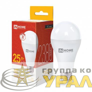 Лампа светодиодная LED-A65-VC 25Вт грушевидная 3000К тепл. бел. E27 2380лм 230В IN HOME 4690612024066