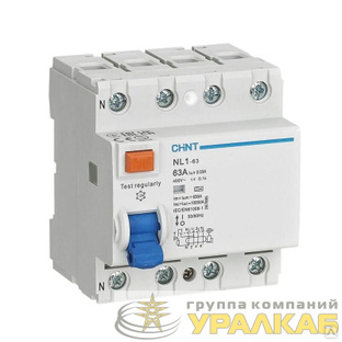 Выключатель дифференциального тока (УЗО) 4п 25А 30мА тип AC 6кА NL1-63 (R) CHINT 200223 