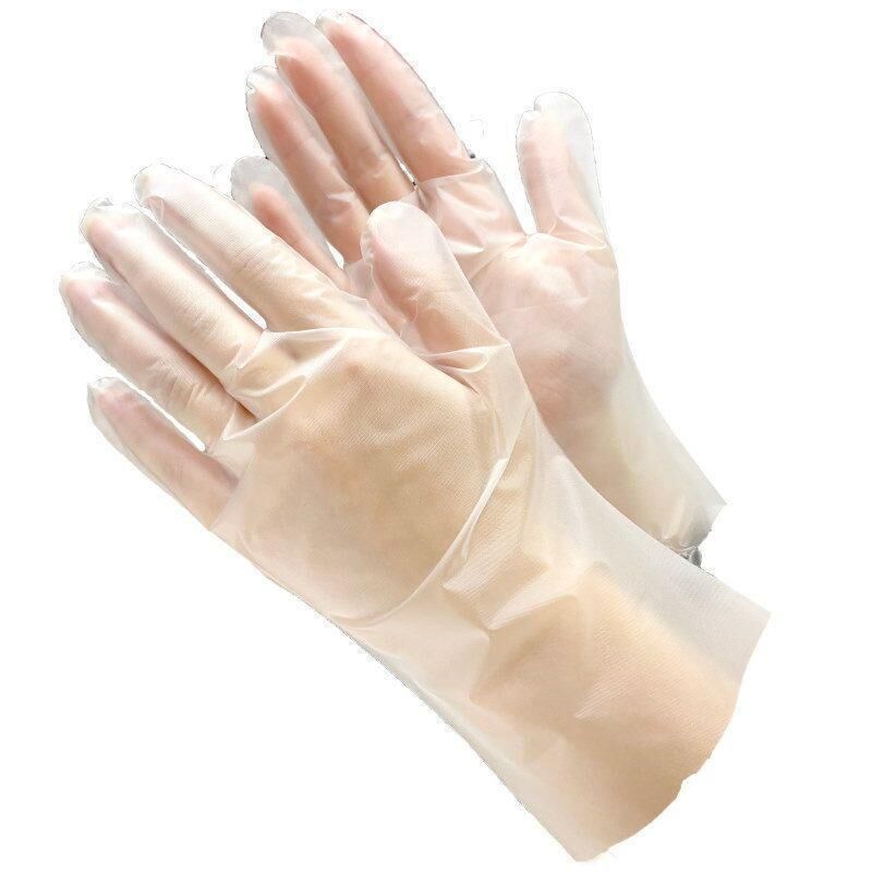 Перчатки одноразовые TPE Gloves неопудренные прозрачные (размер S (7-7.5), 100 штук/50 пар в упаковке) NoName
