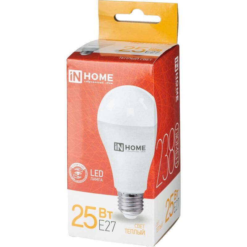 Лампа светодиодная In Home LED-A65-VC груша 25Вт 3000K 2380Лм 220В 4690612024066