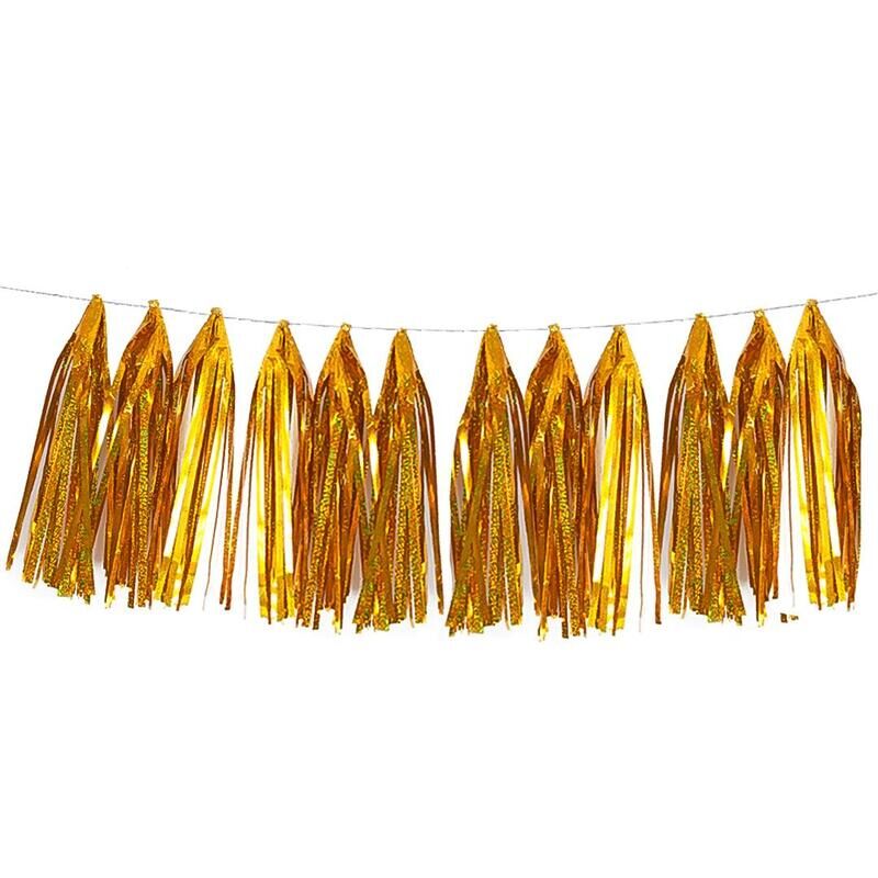 Гирлянда Тассел 35x12 см золотистая (521219) Волна веселья
